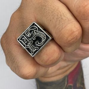 Lucky 13 stainless steel ring sz 10.